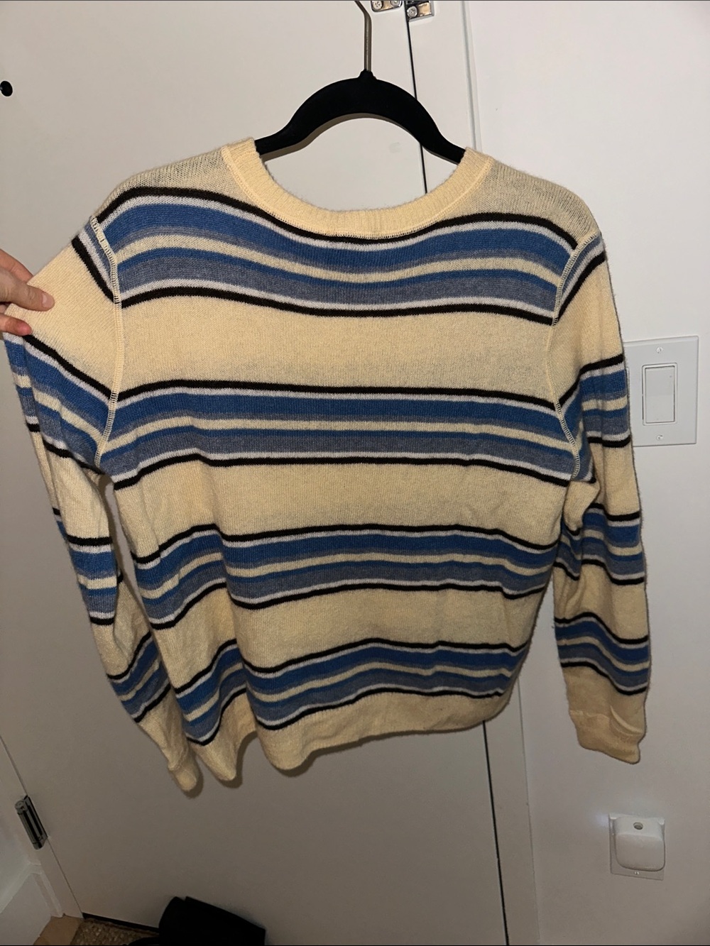 Reformation Striped Crewneck Sweater in yellow and Blue - Picture 4 of 5